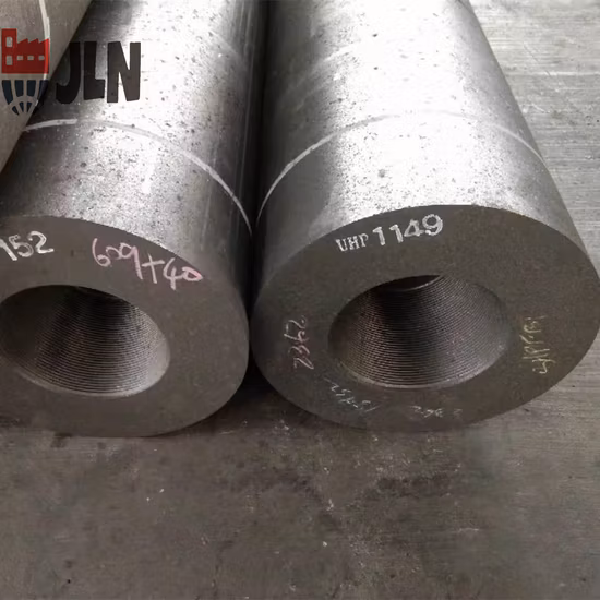 Électrode de graphite UHP400 UHP450 UHP500 UHP550 UHP600 avec mamelon électrode de graphite UHP pour four à arc Eaf
